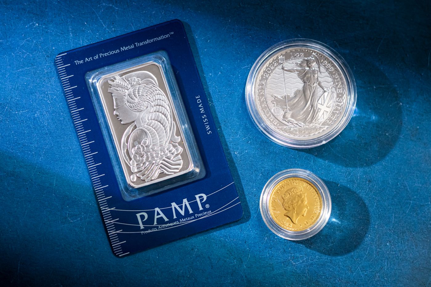 Silver bullion bar and collectible investment coins